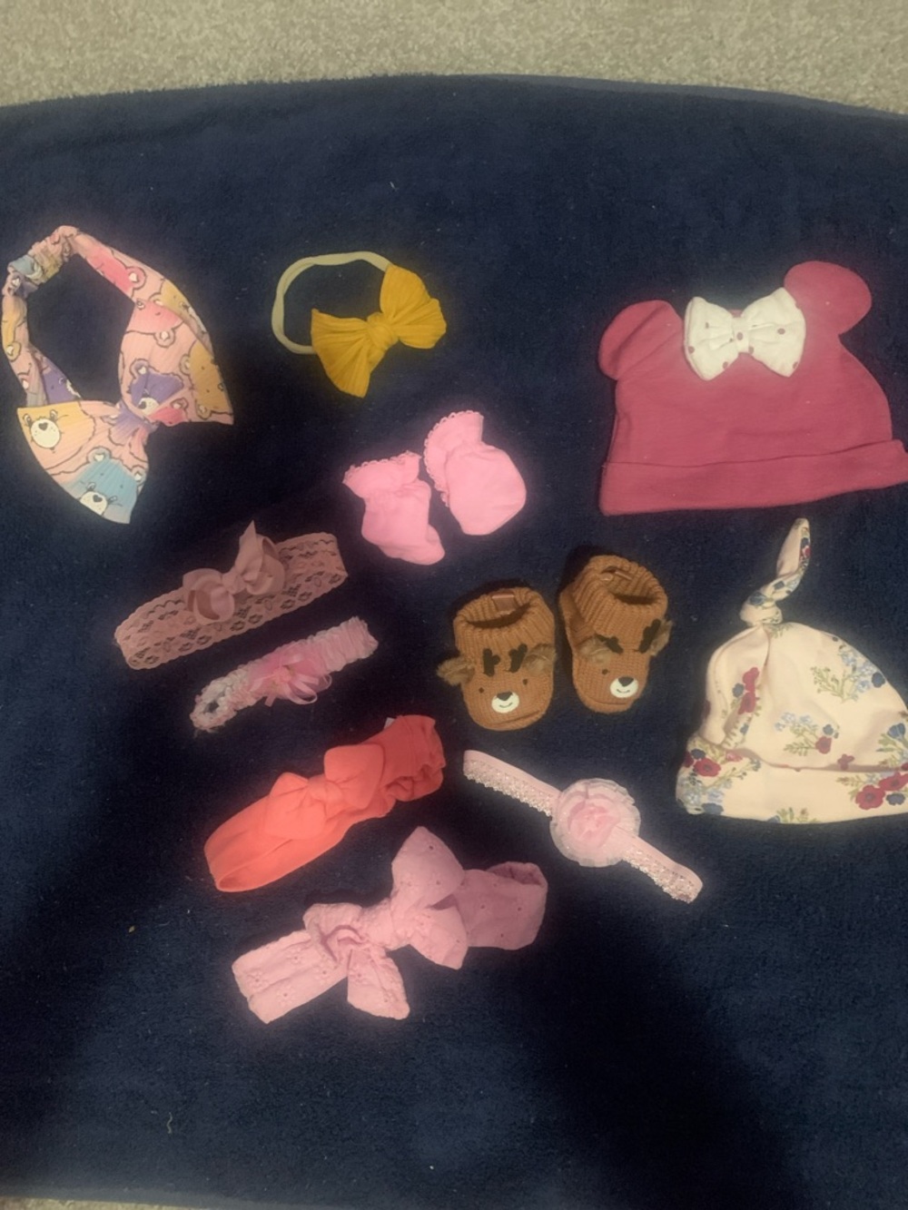 Baby Girls' Pink Accessory Set - Hats, Headbands & Booties